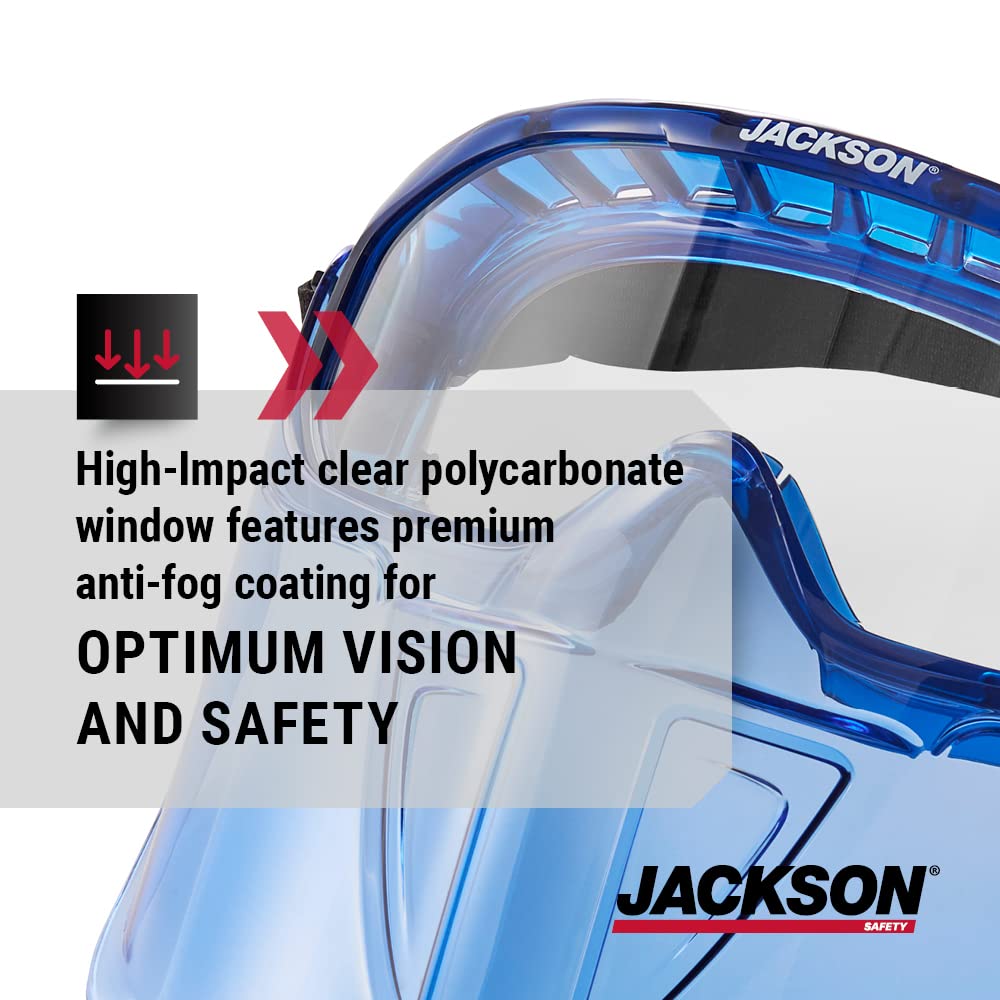 GPL500 Clear Safety Goggles with Face Shield - ANSI Z87.1