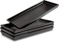 Matte Black Ceramic Serving Platters (14 x 6 Inch Rectangle Plates) Serving Dishes for Entertaining, Food