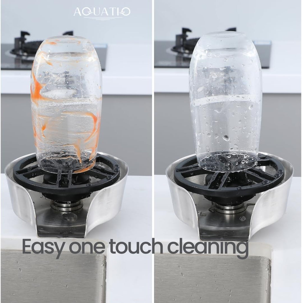 2 in1 Glass Rinser for Kitchen Sink, Stainless Steel Cup Cleaner