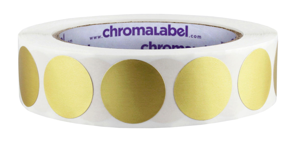 Gold Removable Dot Stickers, 1 Inch, 1000/Roll