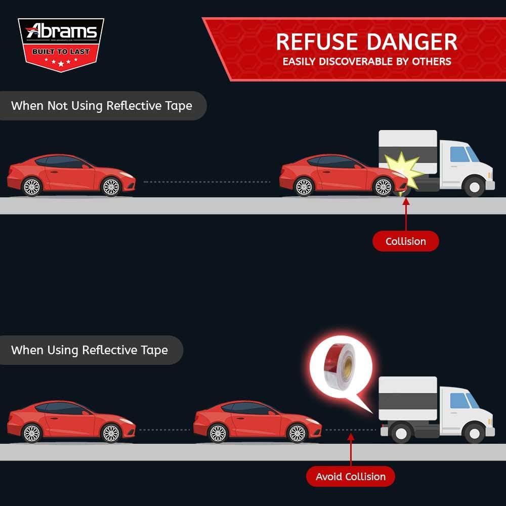 2" in x 150' ft Diamond Grade Pattern Trailer Truck Conspicuity DOT Class 2 Reflective Safety Tape - 6" Red / 6" White
