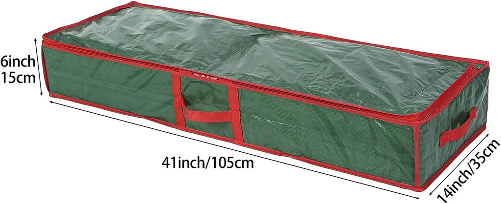 Underbed Gift Wrap Organizer,Gift Wrapping Paper Storage Container,Holds up to 20 Rolls,41"W x 14"D x 5.5"H (Green)
