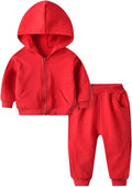 Toddler Cotton Jogging Sets 2pc Zip up Hoodies Joggers Sweatpants Fall Outfits Baby Boys Plain Hoodie Sweatshirts