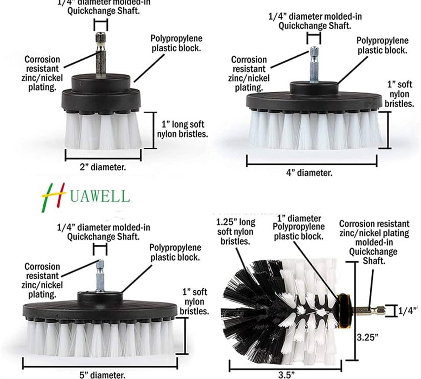 Automotive Soft White-Car Accessories Car Cleaning Brush - Drill Brush -Wheel Brush - Car Mats - Detail Brush