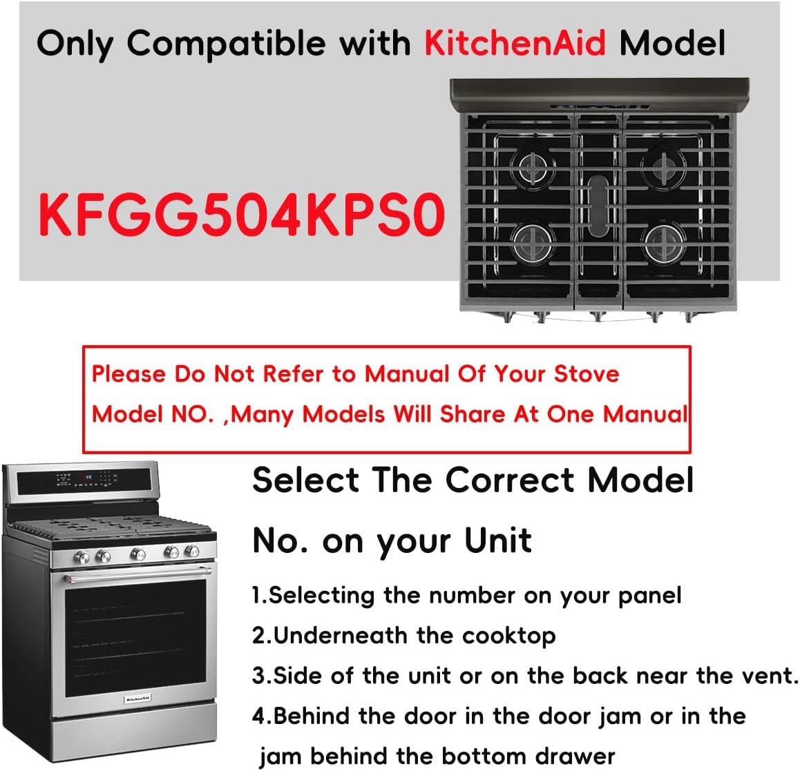2Pcs 30Inch Stove protector liner For Kitchenaid Models KFGG504KPS0 Cover