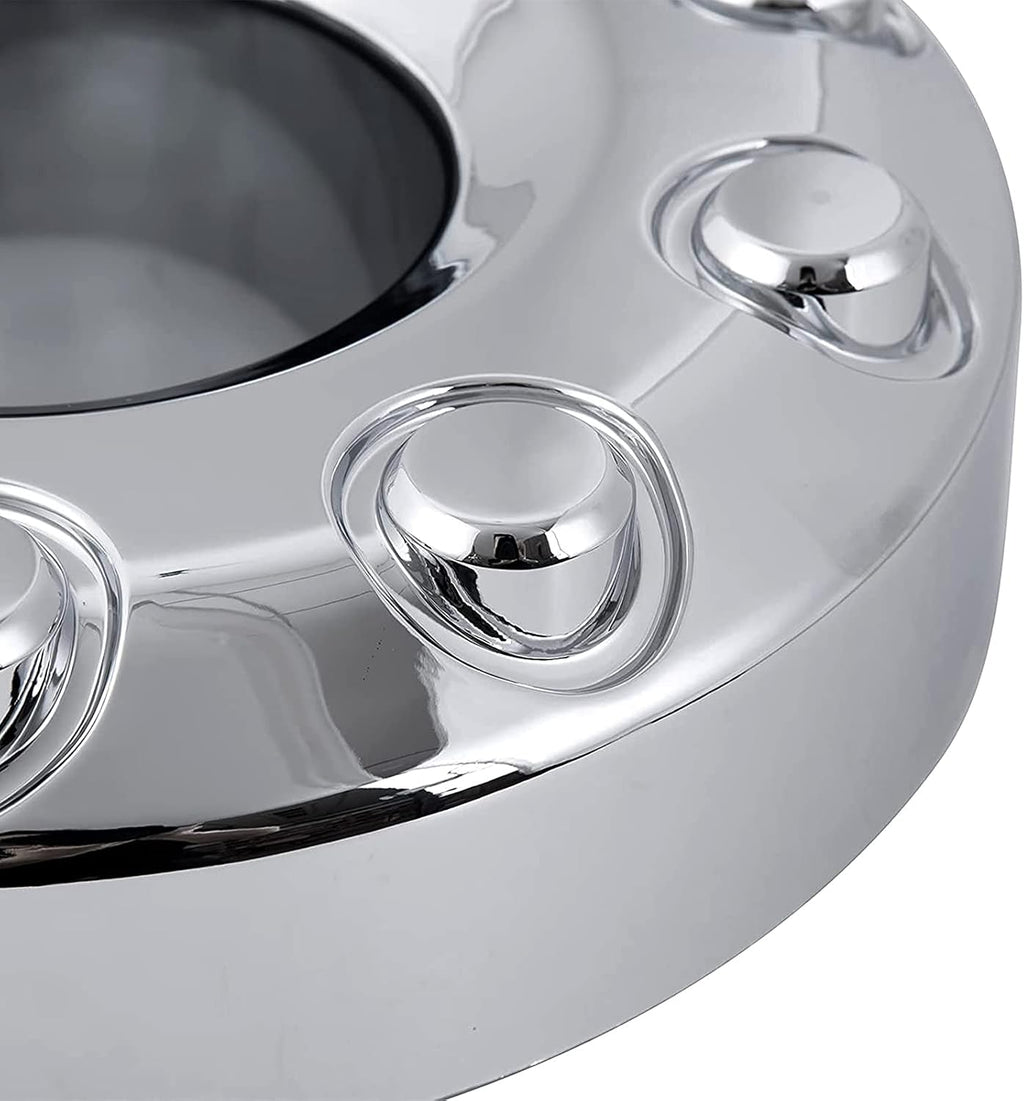 Front 10 Lug Chrome Wheel Center Hub Cap Compatible with Ford F450 F550 Super Duty 2005‑2017, 19.5 Inch 4WD Front