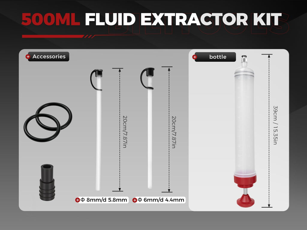 BILITOOLS 500ml Fluid Extractor Syringe, Oil Suction Pump