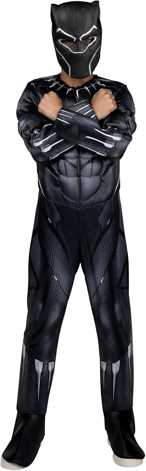 MARVEL Boys Deluxe Black Panther Costume, Kids Superhero Halloween Costume, Child - Officially Licensed