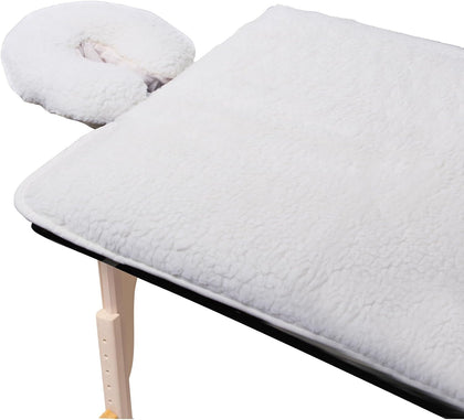 ForPro Premium Fleece Massage Pad Set, Extra Soft, Hypoallergenic, for Massage Tables, Includes Pad and Face Rest
