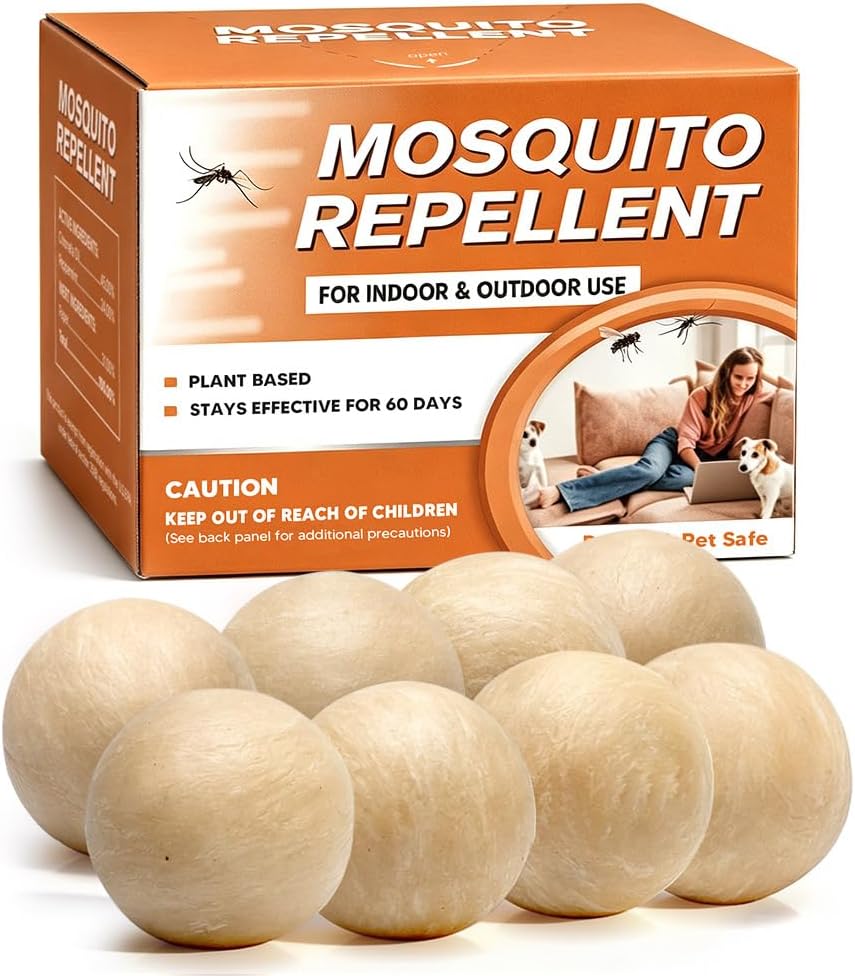 Mosquito Repellent Outdoor Patio, Indoor Mosquito Repellent Balls 8 Packs | Mosquito Deterrent for Yard, Mosquito