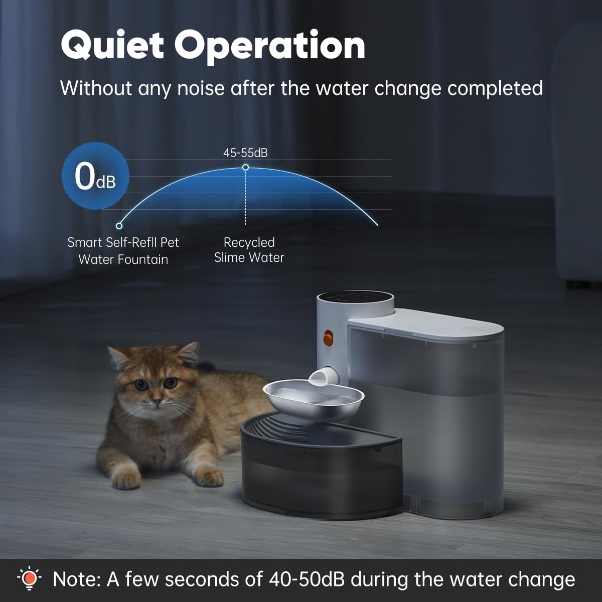 Smart Cat Water Dispenser - Stainless Steel Water Bowl, Self-Refill Cat Water Fountain Automatic Water Dispenser for
