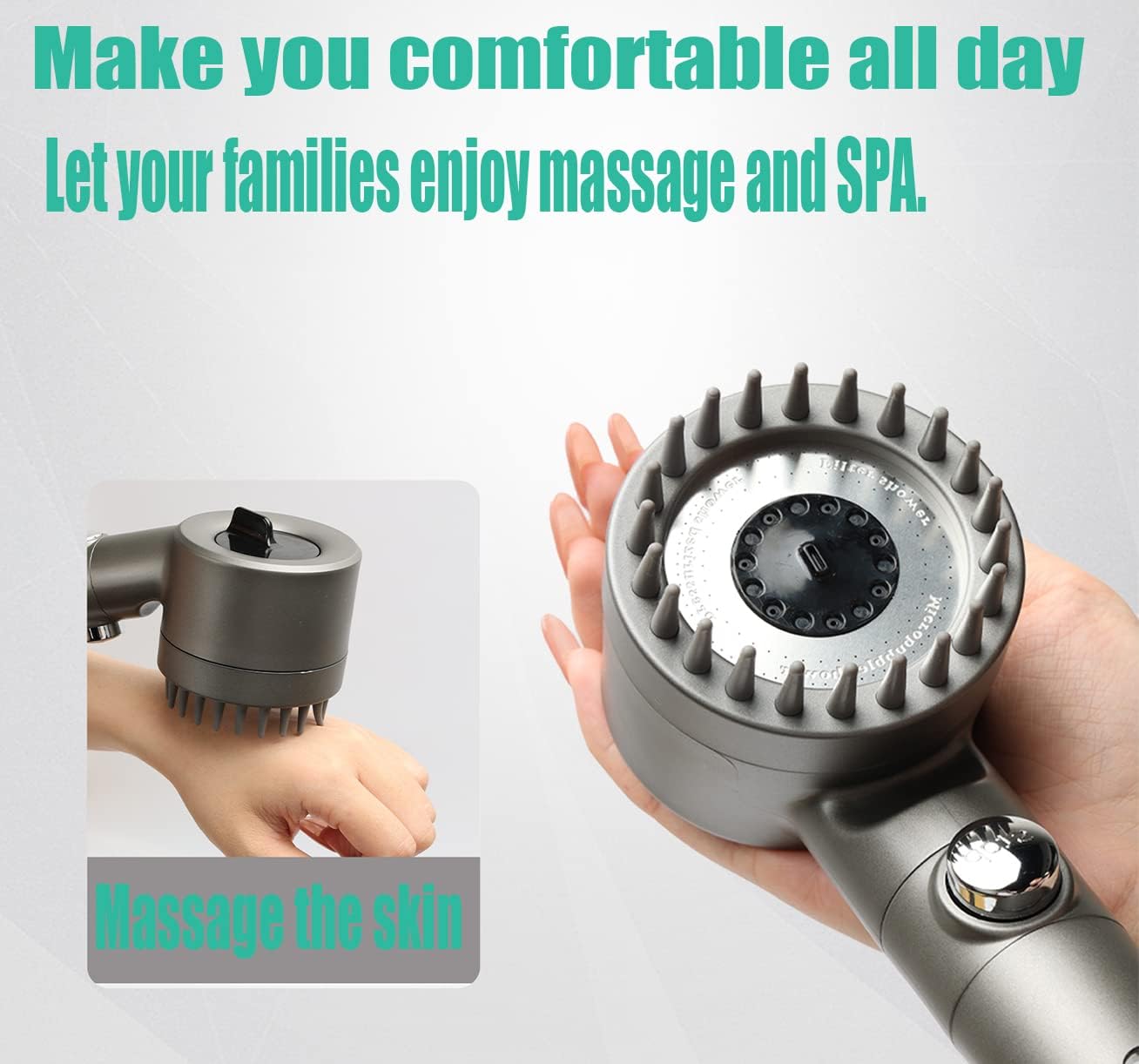 Shower Head with Handheld, Shower Heads High Pressure, High Flow Even with Low Water Pressure-Hand Held Showerhead