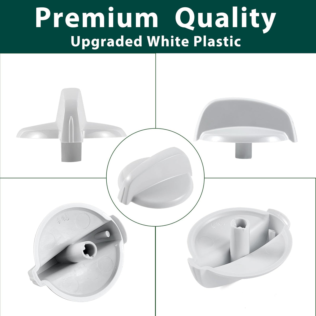 KIP 5F30 222D1140 WB03K10218 Stove Knobs Cooktop Replacement Parts for GE Range Cooktop Oven Knob White Plastic Gas Stove Knob GE JGB250DET2WW JGB280DEN2WW Surface Burner Control Stove Top Knobs 4 Pcs