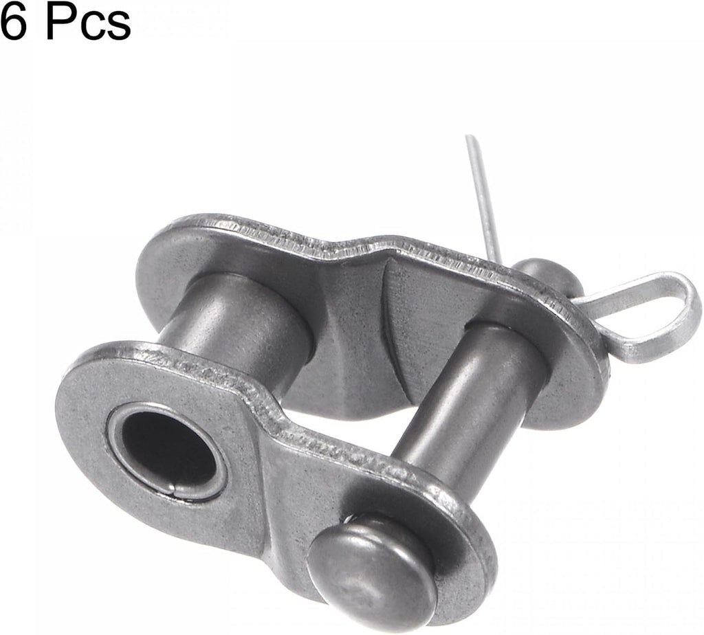 uxcell 6Pcs #25 Chain Offset Half Link Roller, 1/4" Pitch Carbon Steel, Standard Chain End Connector Split Links for 04C Chain