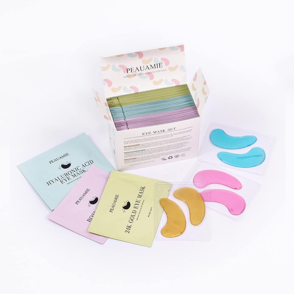 Under Eye Patches Gold and Hyaluronic Acid for puffy eyes,Rose Eye Masks for Dark Circles and Puffiness skin care