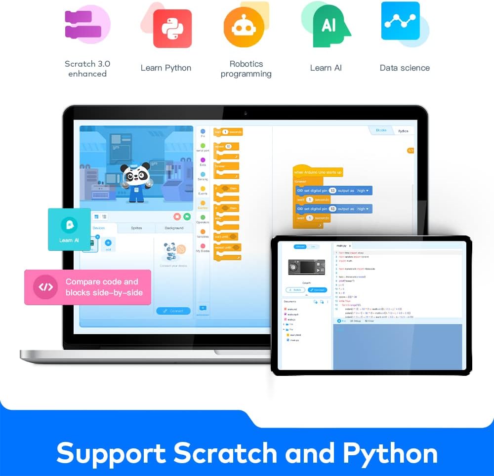 CyberPi Project-Based Kit: Coding for Kids 8-12, STEM Programmable Robot with Scratch & Python Support, IoT