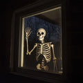 5.4Ft/170cm Posable Halloween Skeleton, Full Body Life Size Skeleton with Movable Joints for Indoor Outdoor Halloween