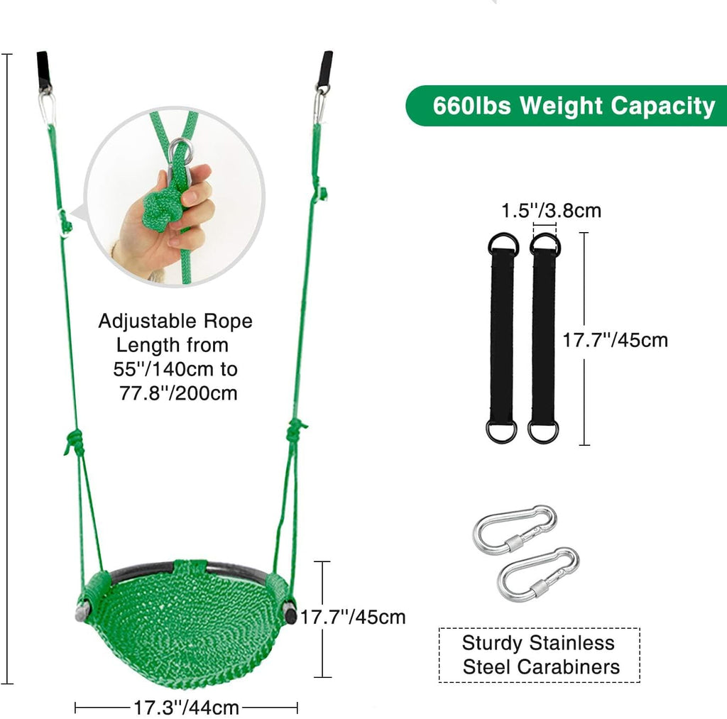2 Pack Toddler Swing, Swing Seat for Kids with Heavy Duty Adjustable Ropes, Hand-Knitting Secure Children Swing Set