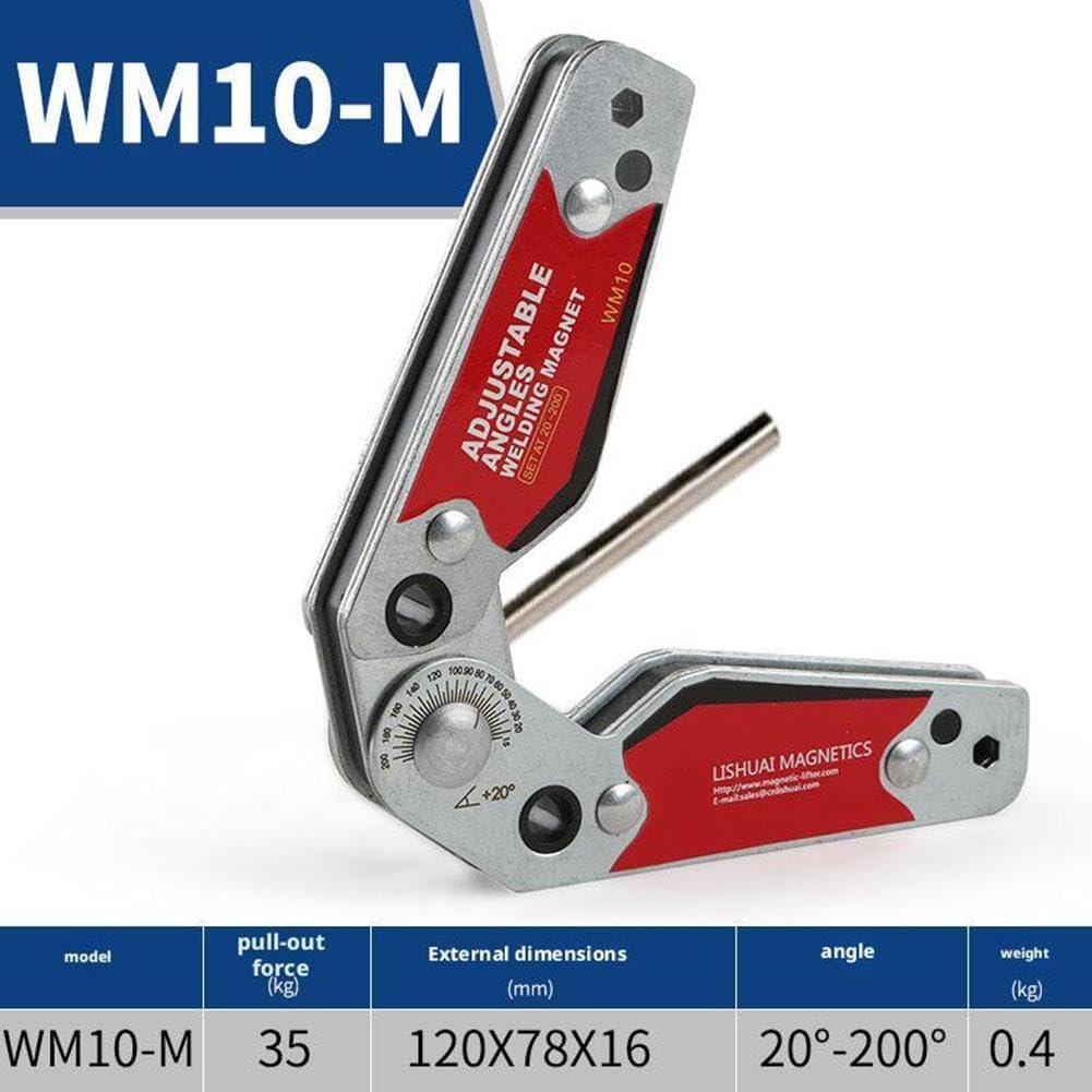 Adjustable Angle Welding Magnet 20°–200° – Heavy Duty Magnetic Welding Holder with 77Lbs Holding Force, Hex Wrench