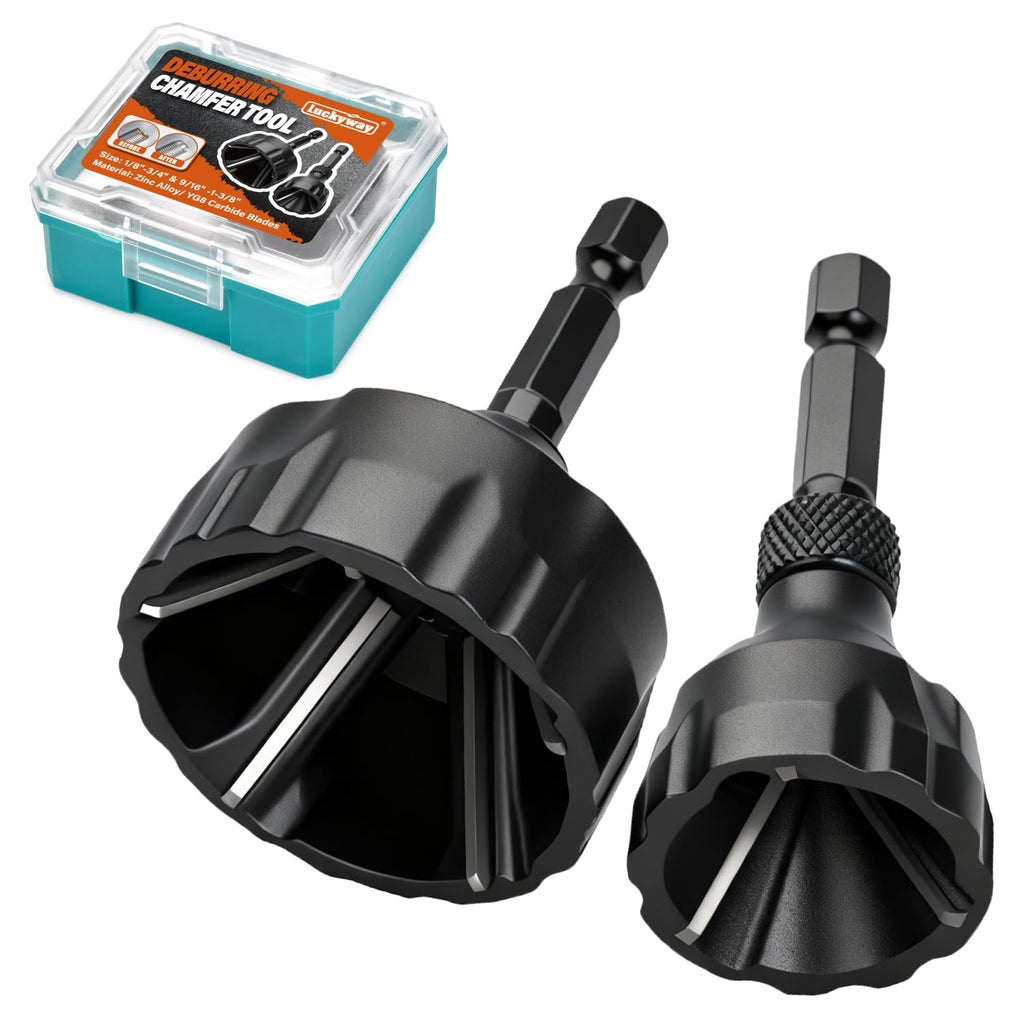 Luckyway 1/8"-1-3/8" Deburring External Chamfer Tool Set 2-Pack