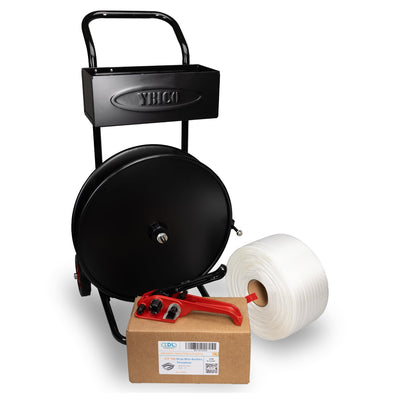 Standard 1/2" x 3900' Woven Cord Strapping Kit, 650 lbs Break Strength – Complete Packaging Poly Strapping Solution