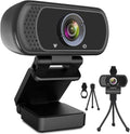 1080P Webcam with Microphone, HD Webcam Web Camera with Tripod Stand, Widescreen USB Computer Camera, Streaming Mic