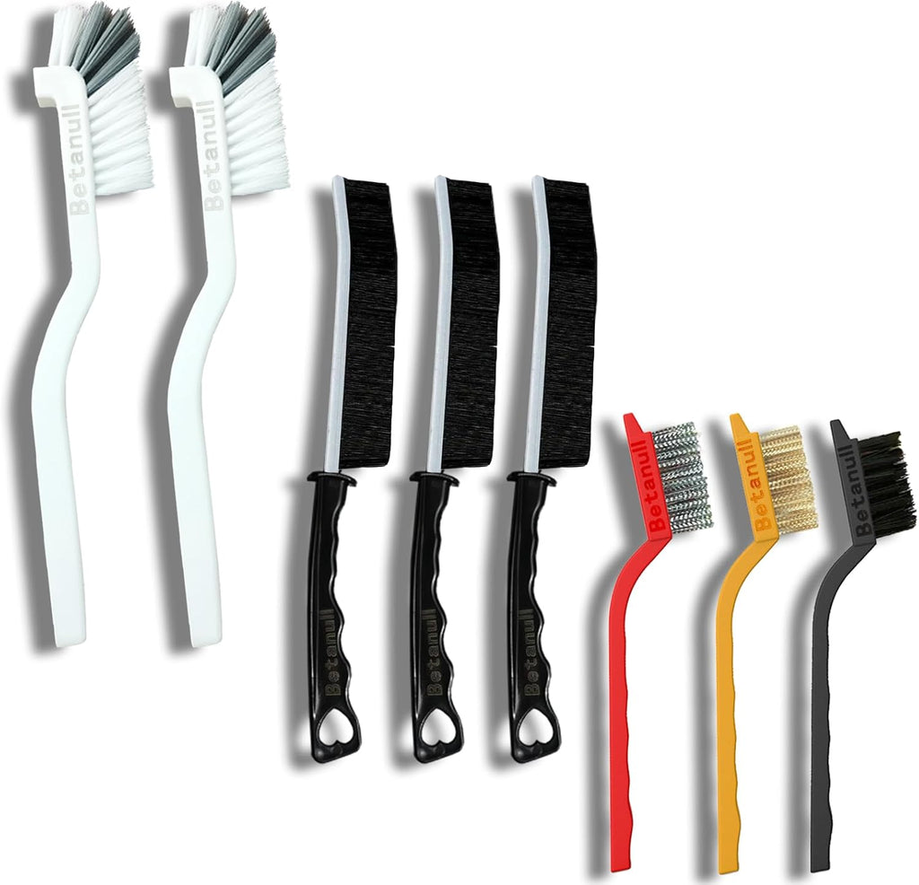 Crevice Cleaning Brush Set, Multi-Purpose Hard Bristle Brushes for Deep Cleaning Kitchen, Bathroom, Grout, Sink, Cup