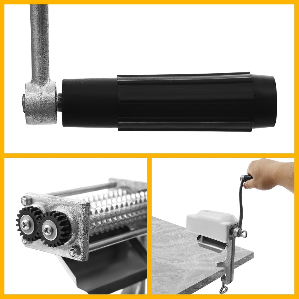 Cast Iron Meat Tenderizer Tool, Hand Crank Manual Meat Pounder for Steak, Chicken & Pork (4.5" Wide), Heavy Duty