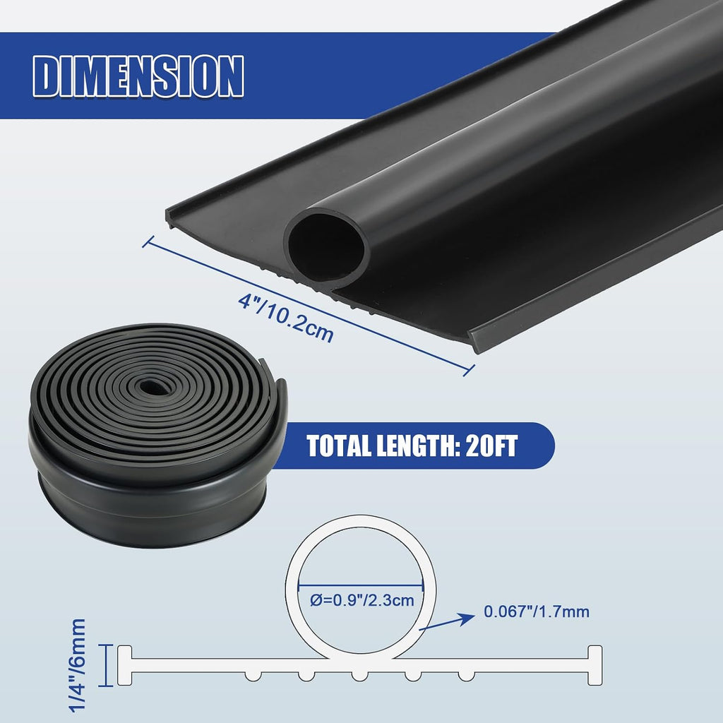 Garage Door Seals Bottom Rubber Strip, Weather Stripping Kit Seal Strip Replacement, Universal Weatherproof Threshold