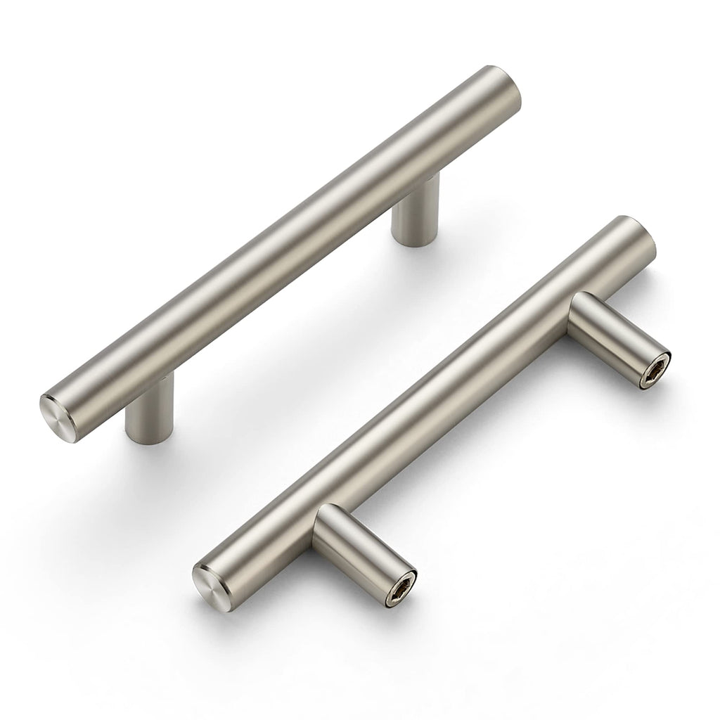 Cabinet Handles,5" Length,3" Hole Center,Brushed Nickel,30 Pack