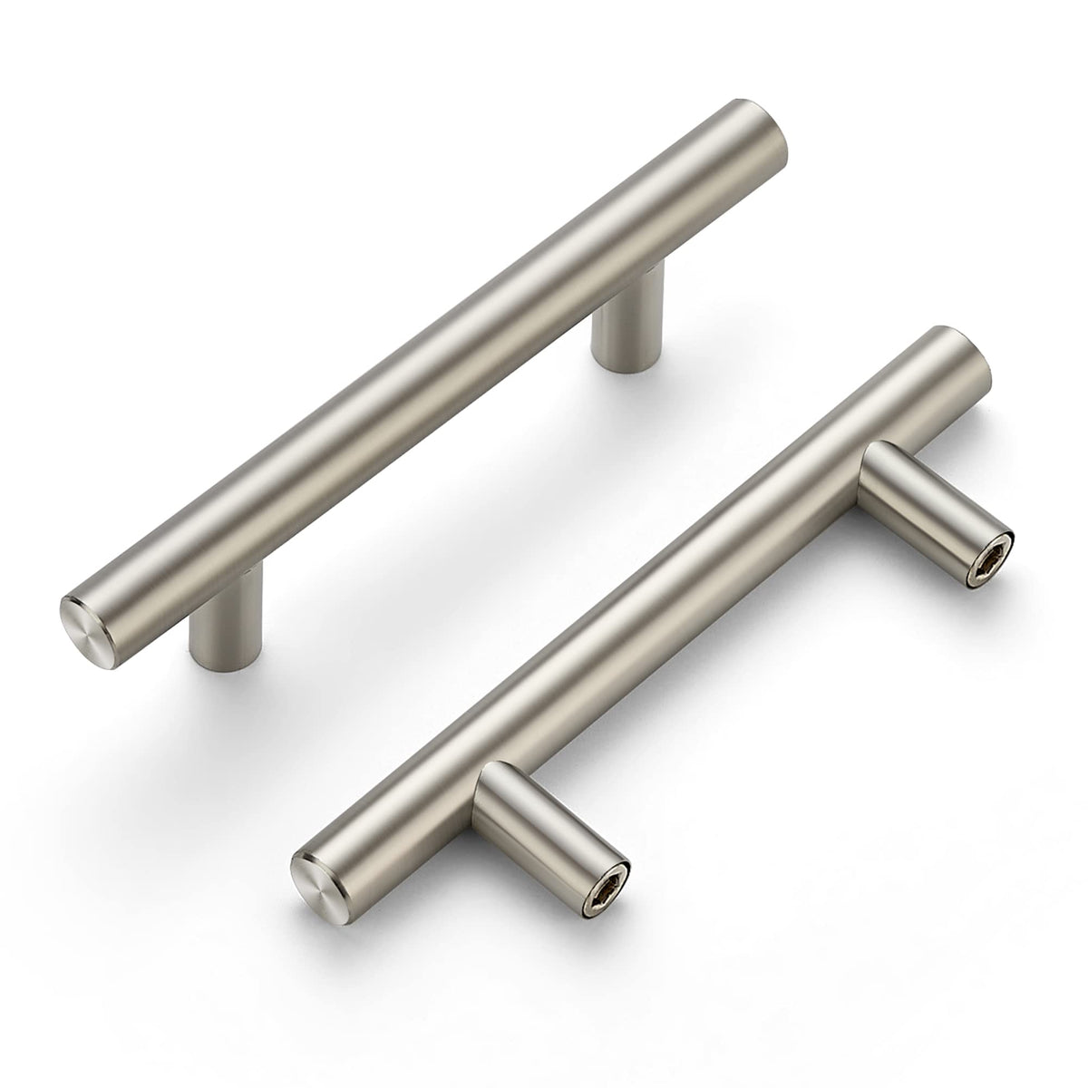 Cabinet Handles, Brushed Nickel,5" Length,3" Hole Center,60 Pack
