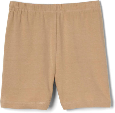 Girls' Stretch Kick Short Bike Shorts, Khaki, Large (10/12)