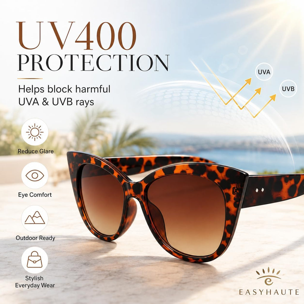 Cat Eye Sunglasses for Women Retro Cateye Frame - Vintage 90s UV400 Protection Sunnies, Chic Shades for Small Face