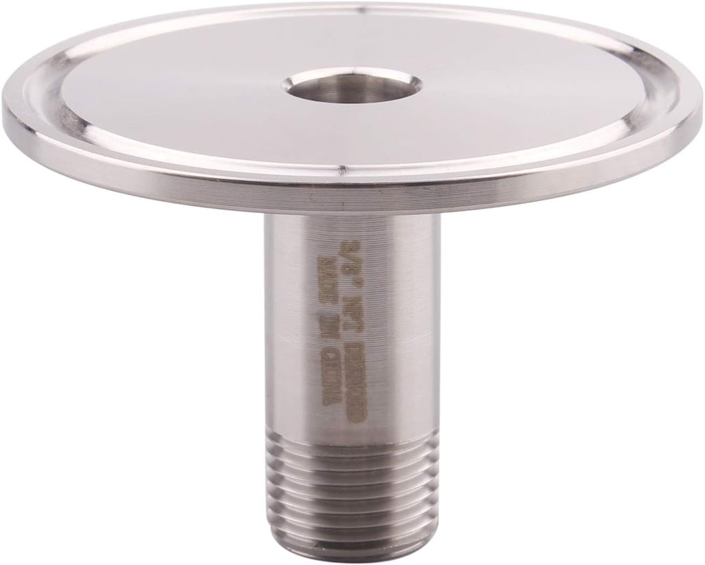 DERNORD Sanitary Male Threaded Pipe Fitting to 2 INCH (OD 64mm Ferrule) TRI CLAMP (Pipe Size: 3/8" NPT （2 Inch Tri clamp）)