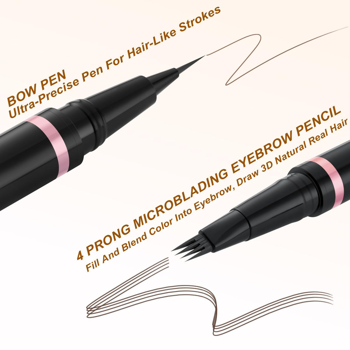 Eyebrow Pen Kit, Waterproof Brow Pencil, Pomade,Eyeliner, Dark Brown