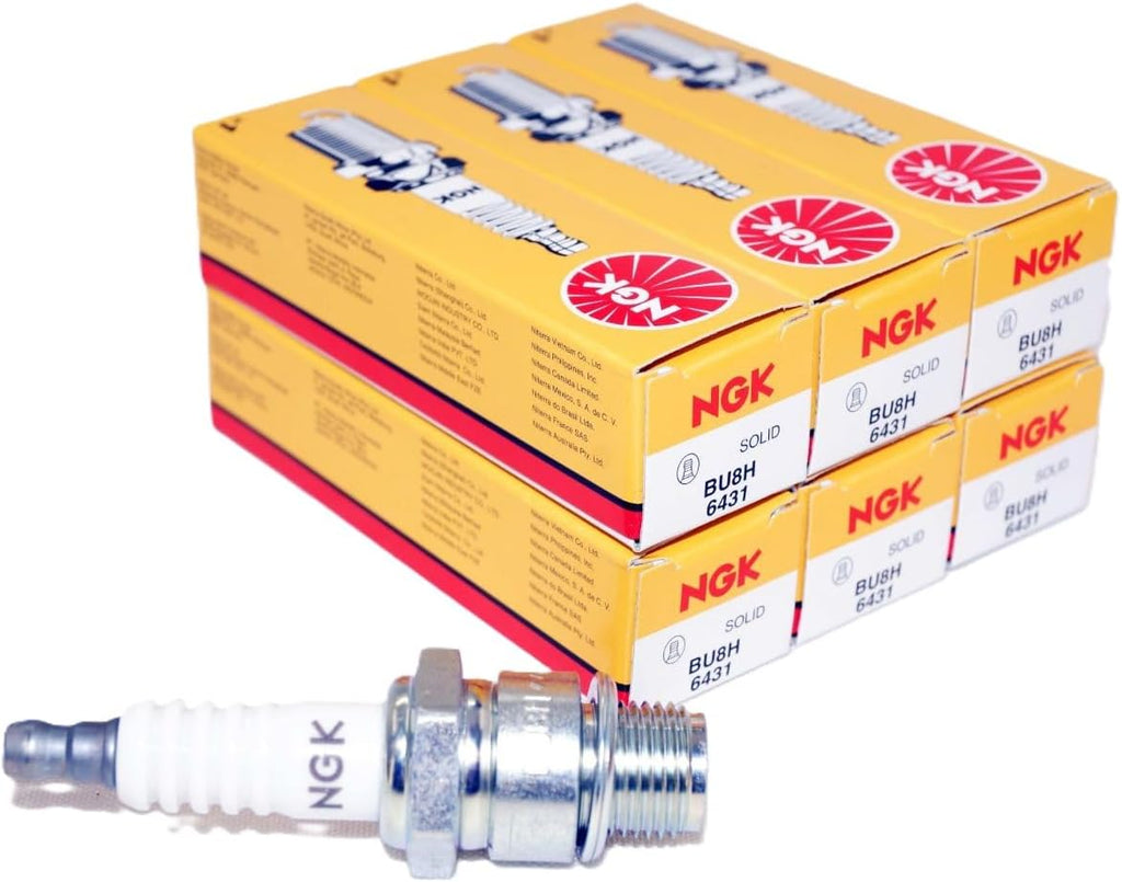 NGK 6431 BU8H Spark Plug - Fits Mariner Mercury Outboard (6 pack)