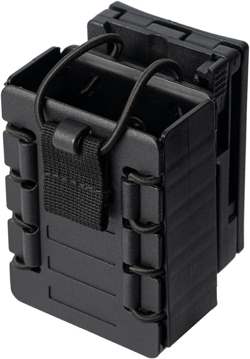 Compact Radio Holster Polymer Walkie-Talkie Case w/Duty Belt/MOLLE Vest Clip Two Ways Radio Pouch Interphone Carrier