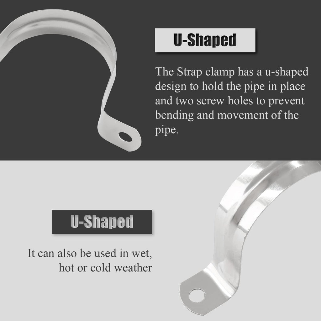 Kemcatui 2 Inch Conduit Clamp, Stainless Steel, 50 Pcs