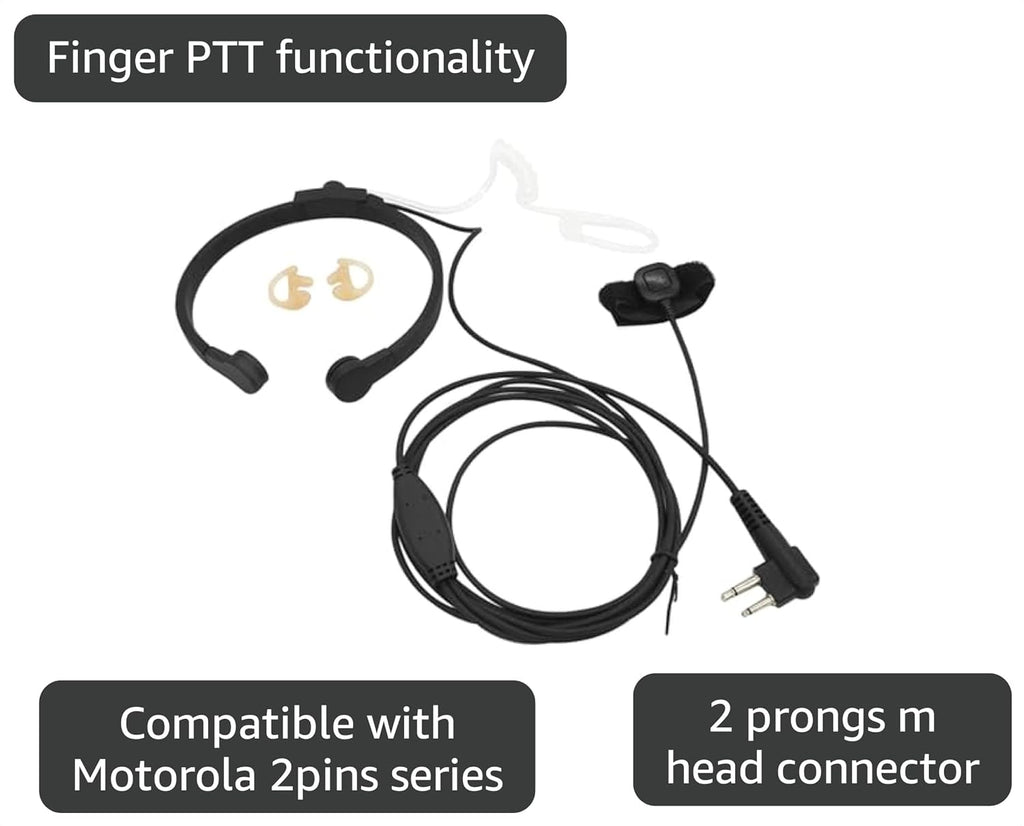CP100 CP200D Throat Mic Headset Tactical Neck Microphone 2-Way Radio Acoustic Earpiece Finger PTT for Motorola Mag