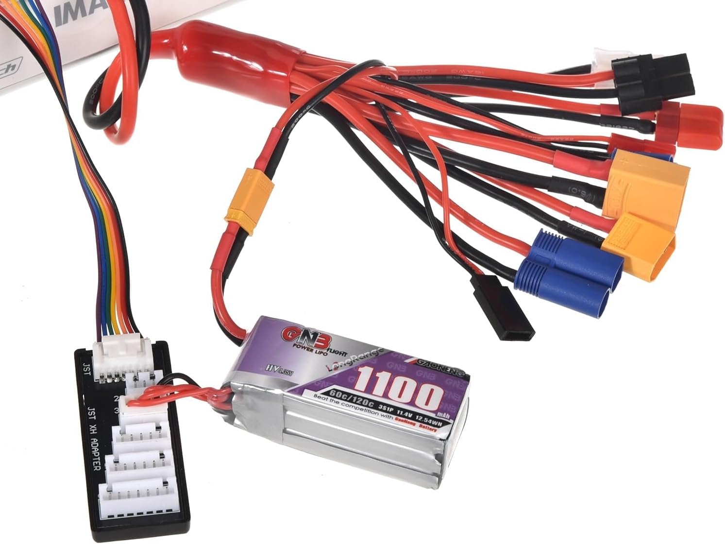 RC Lipo Battery Charger Adapter Connector Splitter Cable, 10 in 1 Convert Wire to 4.0mm Banana Plug with 2-6S Charge