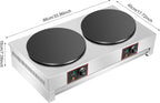 3.4KW Double Head Electric Crepe Maker Machine 16In Non-Stick 110V