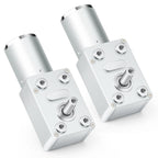 QCDENG 2PCS DC 24V 240RPM High Torque Turbo Worm Geared Motor, 26W Electric Motor High Torque Rotation Motor, Small Electric Motor Low RPM