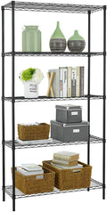 5-Tier Wire Shelf | 36" x 14" x 72" | Black