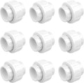 9 pcs 3/4 Inch PVC Union, Socket x Socket Schedule 40 Fitting with EPDM O-Ring for Plumbing, Irrigation, Pool & Outdoor Watering Systems