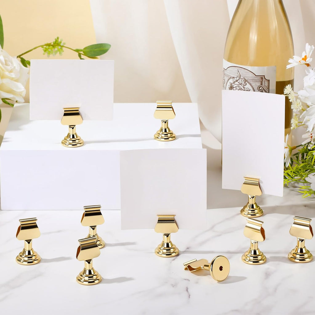 24 Pcs Wedding Table Number Holders Metal Gold Place Card Holder