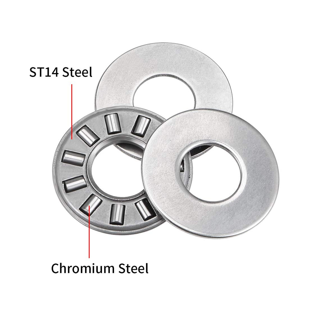 uxcell TC512 Thrust Needle Roller Bearings with Washers 5/16" Bore 3/4" OD 5/64" Width 5pcs