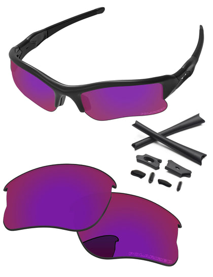 Replacement Lenses & Rubber Kits for Oakley Flak Jacket XLJ OO9009 63mm Sunglass Midnight Sun Polarized