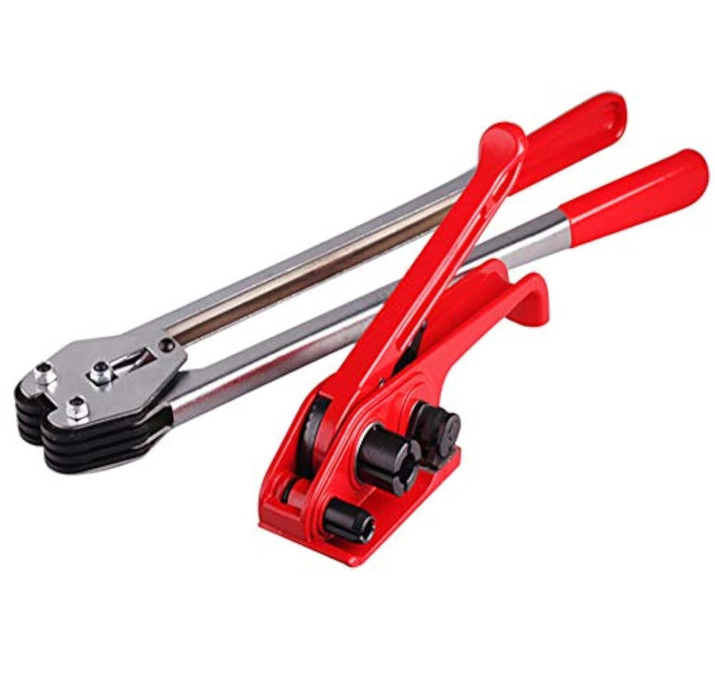 Poly Strapping Tensioner Cutter and Sealer Manual Banding Tool Strapping Packing Kit Set for Width 1/2" -3/4"