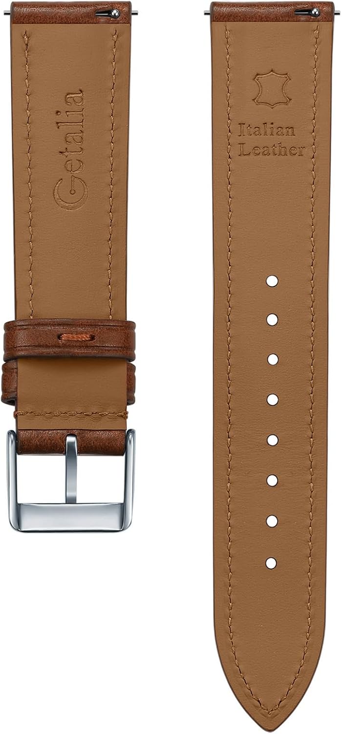 Italian leather Watch Band Tuscany Natural Vegetable-Tanned Full Grain Genuine Leather,18mm 19mm 20mm 21mm 22mm Quick