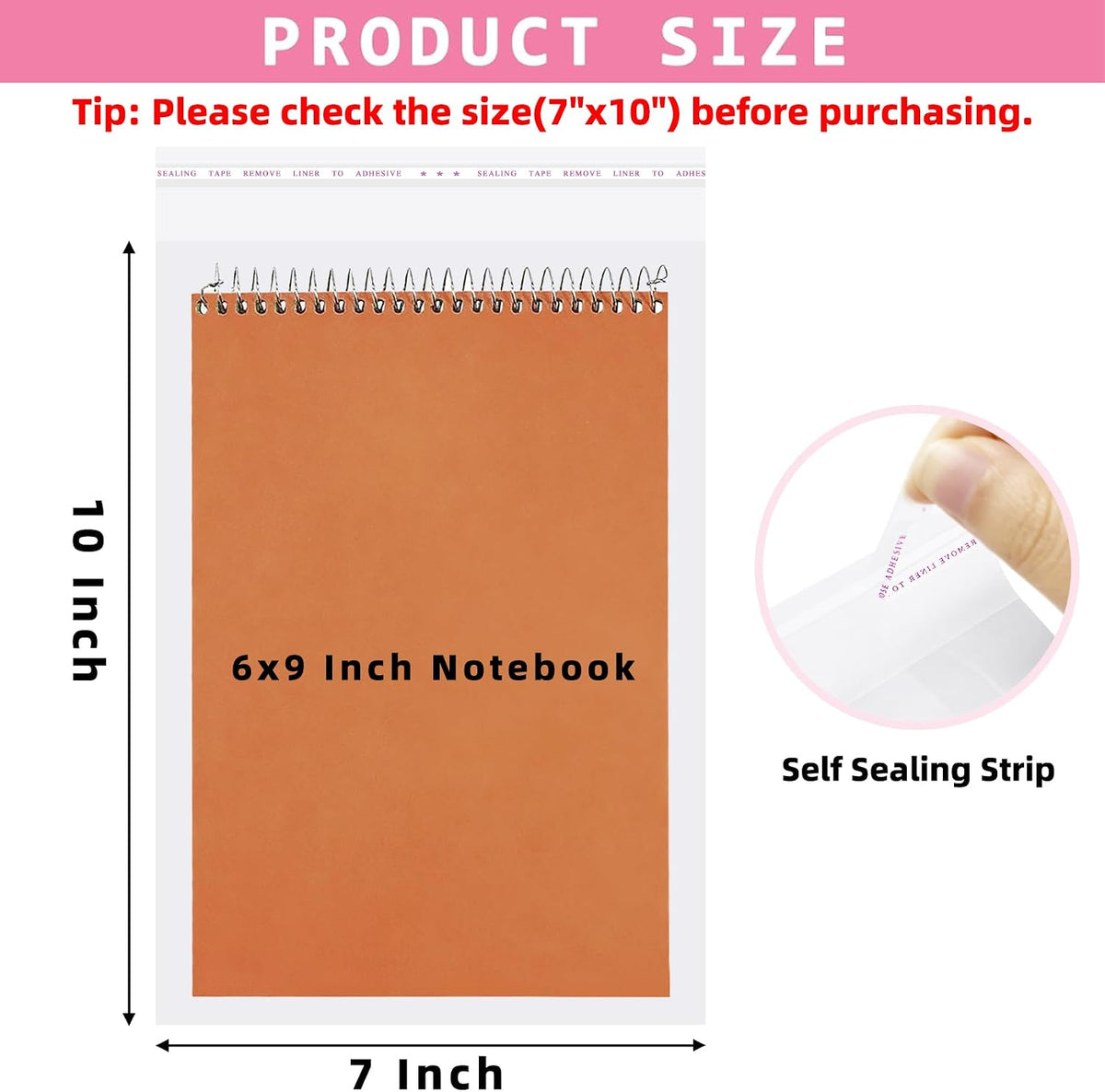 7x10 In Self Sealing Cellophane Bags 200Pcs